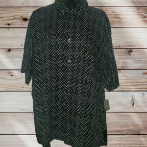 NEW - NATURAL ISSUE - XL Men's Button Up Dress Shirt - Black Tiny Diamond Print